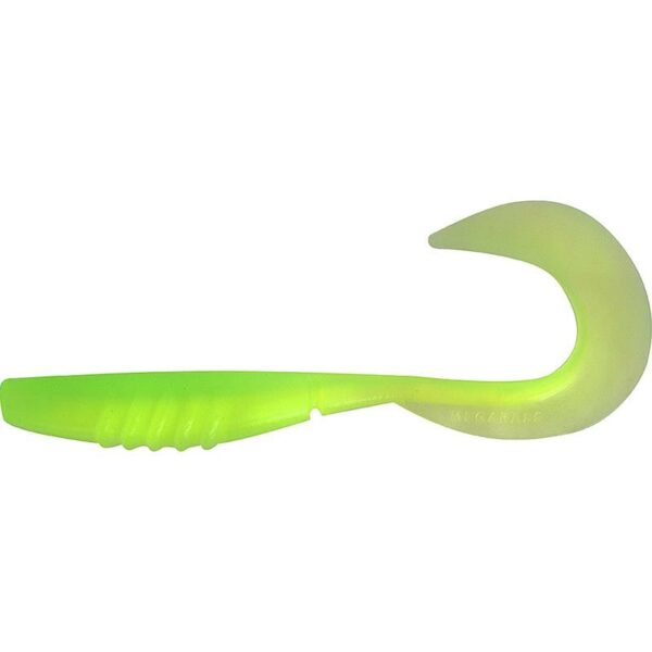 LEURRE SOUPLE MEGABASS X-LAYER CURLY - 8CM COLORIS PSYCHEDELIC CHARTREUSE